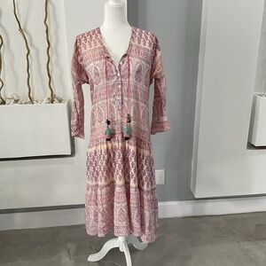 Bohemian Pink Patterned Dress